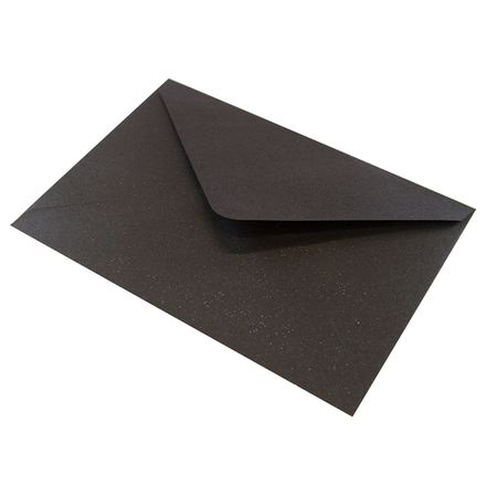 Конверт бумажный, Черный, перламутр, 13,5*19 см, 5 шт.