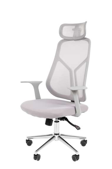 Офисное кресло Chairman CH588 с подголовником серый пластик, серый