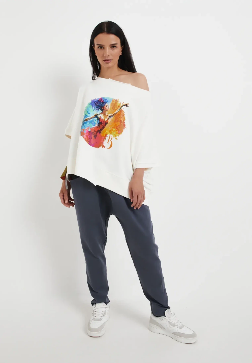 Футболка Летучая мышь принт белый