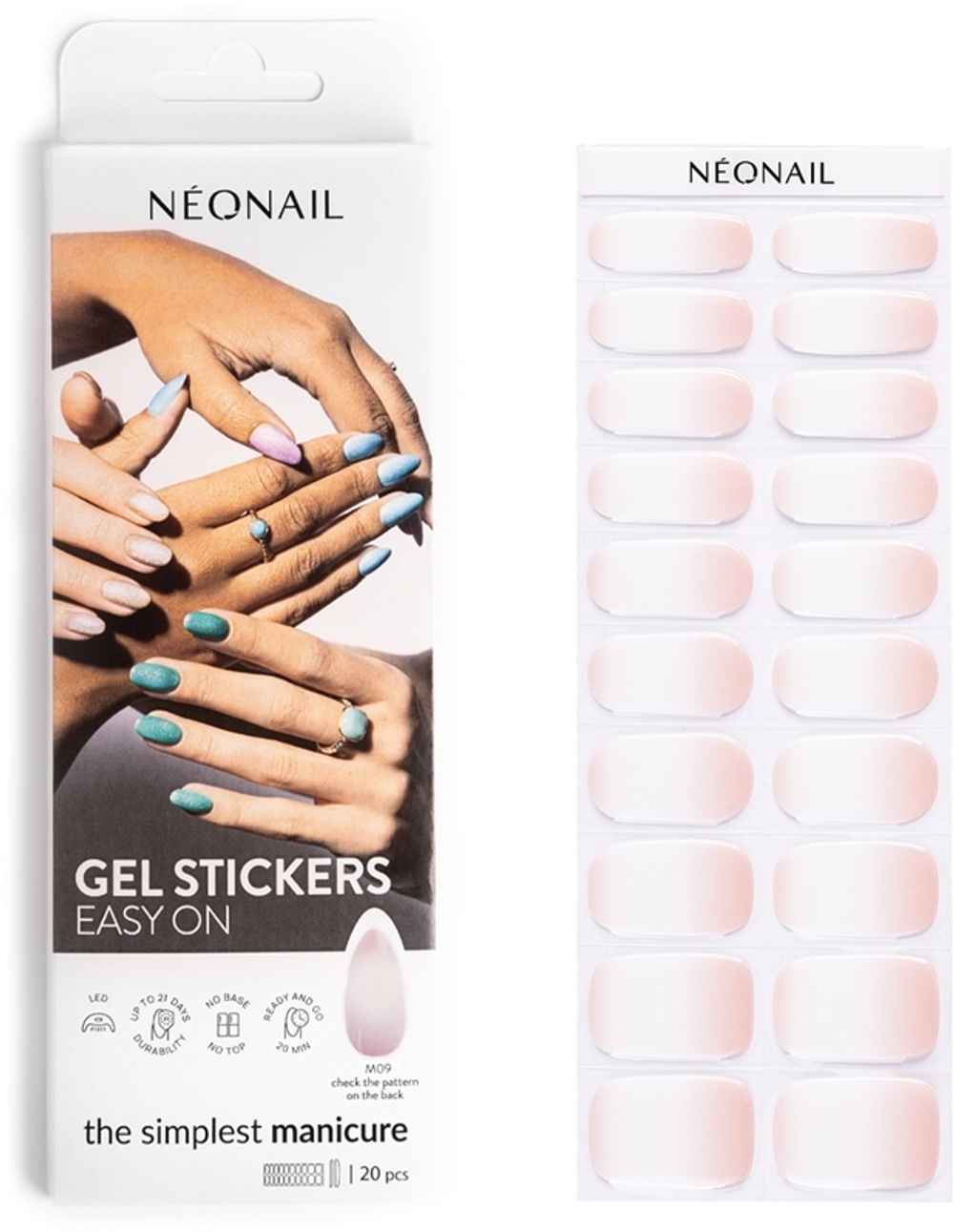 NEONAIL Easy On Gel Stickers - наклейки для ногтей, 20 шт.