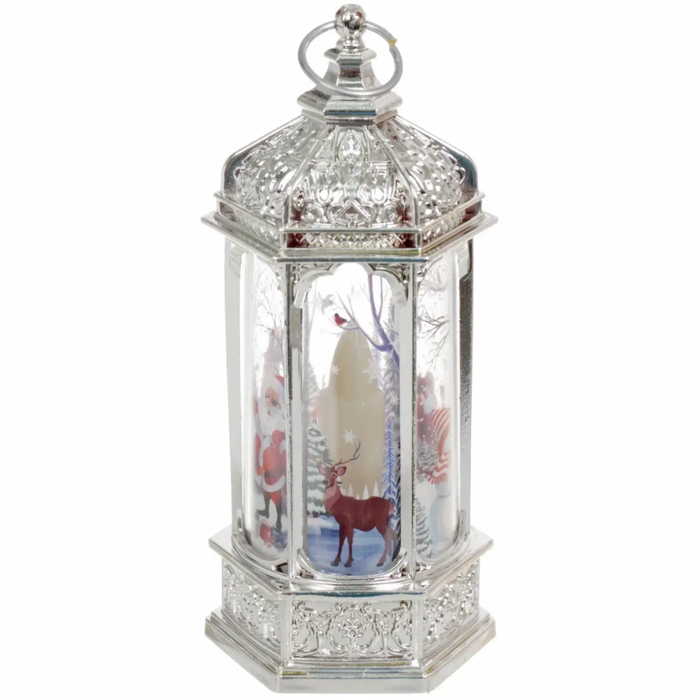 Сувенир с подсветкой «Лампа - Зимнее волшебство» 5*6*13 см, Серебро