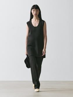 Massimo Dutti Струящееся мини-платье, черный