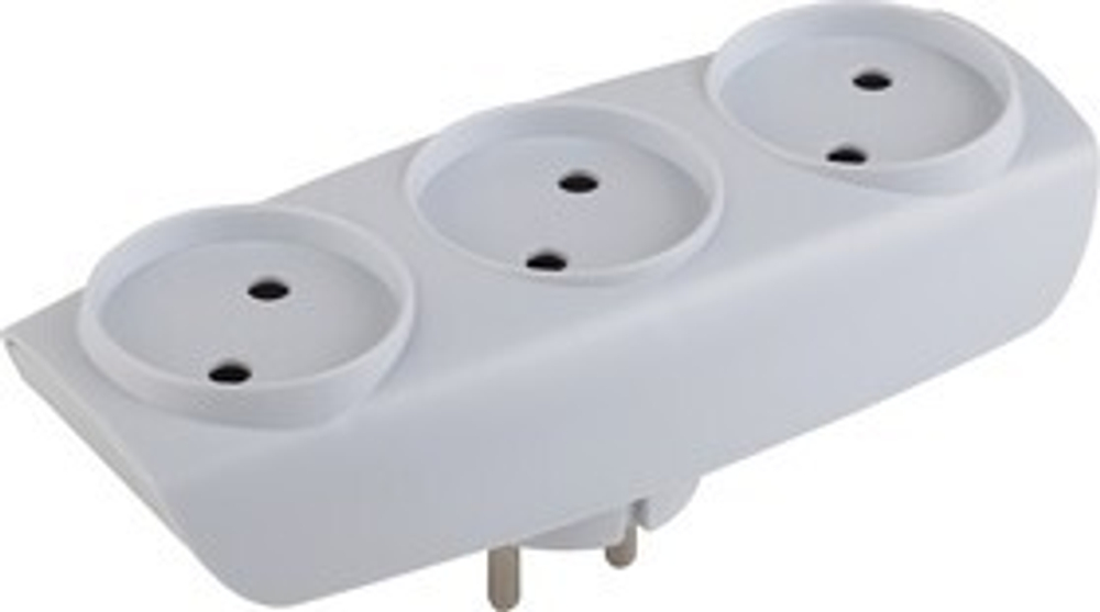 Разветвитель 3-м без заземл. 16А IP20 SP-3-W белый