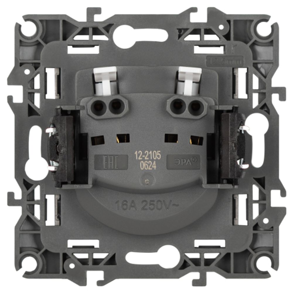 Розетка ЭРА Серия 12 12-2105-16 2P 16А-250В титан | ЭРА 12 Титан