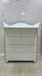 Пеленальный комод Incanto Nuvola Lux 800/5 (откидной столик) цвет белый/бук