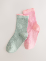 Носки хлопковые для девочки Next AU3-117, 2 шт., Розовый, Хаки