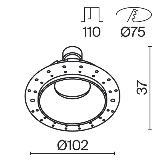 Встраиваемый светильник Пай / Share 1*GU10 10 Вт Technical dl051-u-2wb
