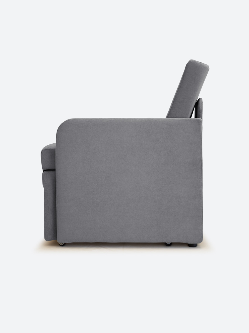 Кресло-кровать "Миник" с левым подлокотником, под правую руку, велюр Dream Grey