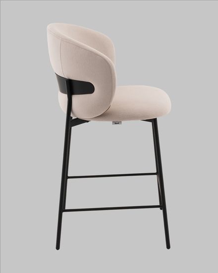 Стул полубарный Блейз велюр молочный