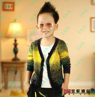 Кардиган детский двухцветный на пуговицах