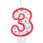 Свечи-цифры «Горошек» цветной двухсторонний рисунок, 7,6 см