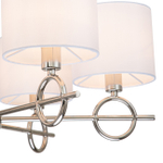 Подвесной светильник 6х40Вт E14, металл/ткань, никель