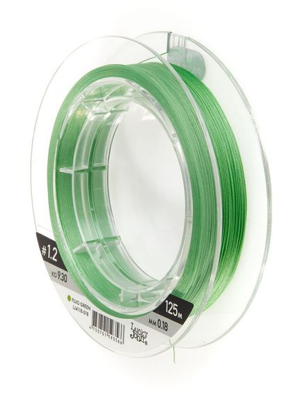 Леска плетёная Lucky John Vanrex х8 BRAID Fluo Green 125 м, 0,18 мм