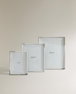 Zara Home Фоторамка из стекла, цвет серебристый, 26 см