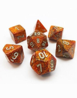 Chessex 7-dice set Glitter Gold / Silver