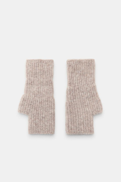 ZARA КОРОТКИЕ ТРИКОТАЖНЫЕ МИТЕНКИ, ПЕСОЧНЫЙ