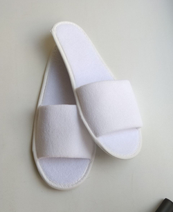 Тапочки махровые с открытым мысом, подошва "ЭВА" (двусторонняя махра)