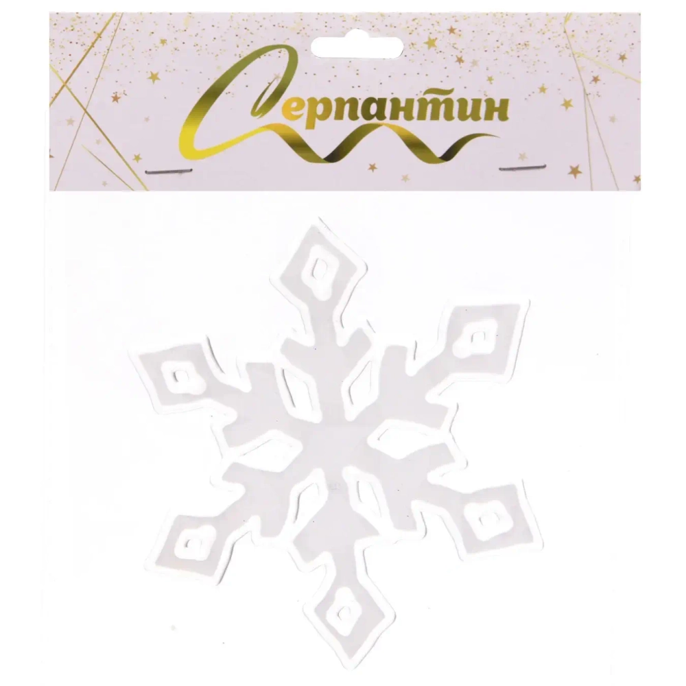 Наклейка на стекло «Искристая снежинка» 15*20 см, Белый