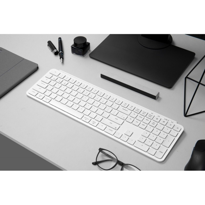 Беспроводная ультратонкая клавиатура Keychron B6 Pro, 109 клавиш, ножничные переключатели, цвет B6 Pro Ivory White (B6P-K8)