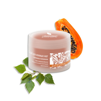 Скраб для нежных ног с кремнием и папаином, 75 мл