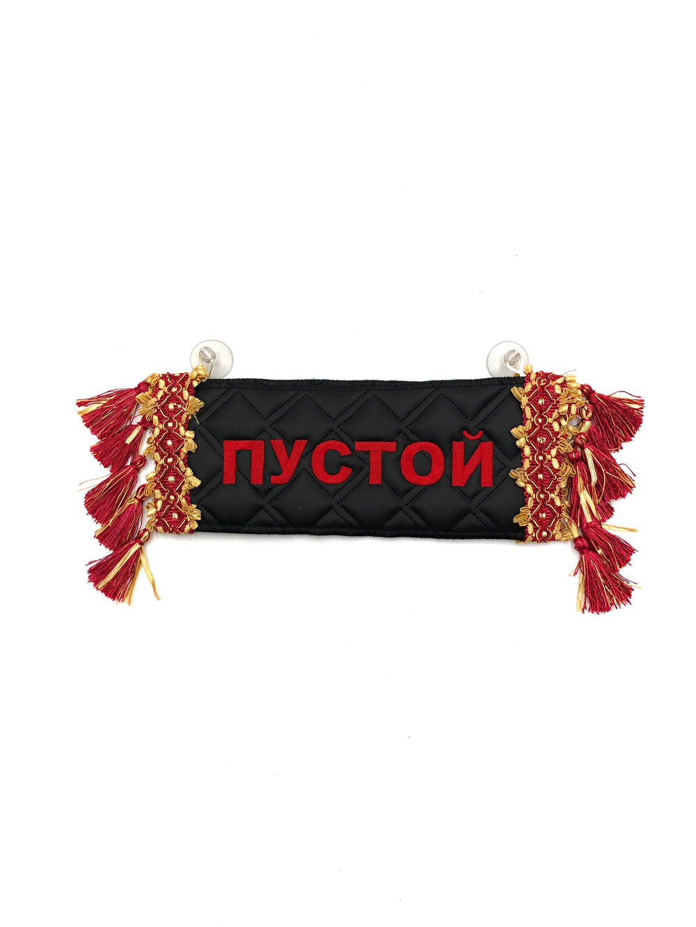 Карман Жека (черный с красной вышивкой, экокожа)