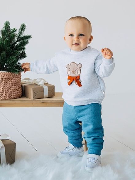 Джоггеры "Голубика" утепленные 0+