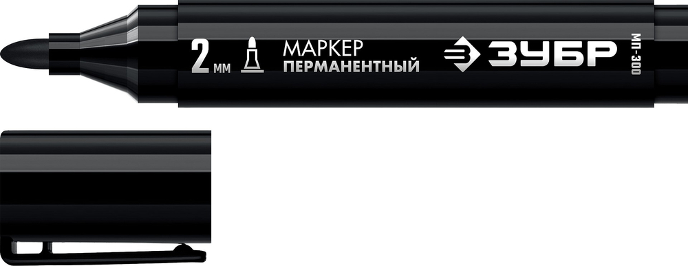 06322-2 ЗУБР Маркер перманентный МП-300 2мм черный