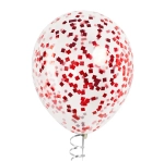 Латексный шар с мелким красным конфетти, квадрат, 36 см