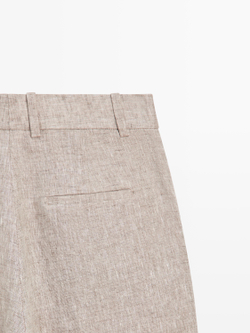 Massimo Dutti Брюки из льна, бежевый