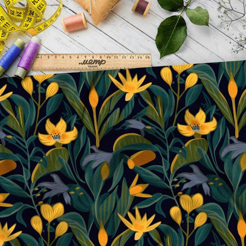 Ткань премиум габардин волшебный вечер