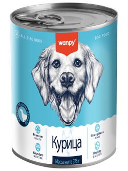 Wanpy Dog Консервы для собак из курицы, 375 г