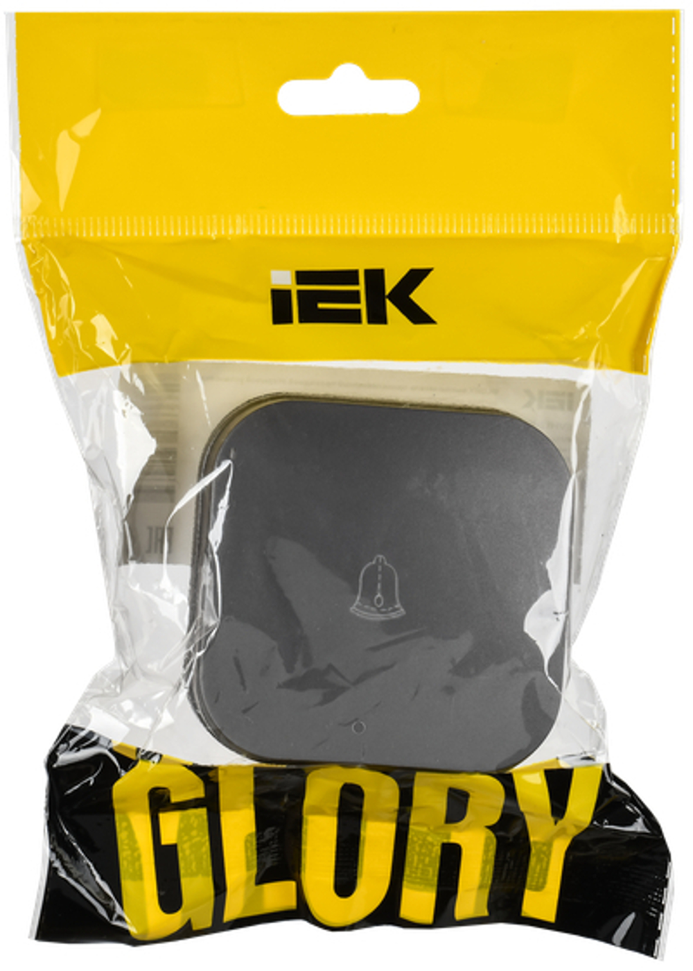 GLORY Выключатель 1-клавишный для открытой установки самовозвратный 10А ВСс20-1-0-ХСм сталь матовый IEK