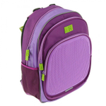 Рюкзак школьный пиксельный, 390х270х150мм, "Монстрик", 6-10 лет, эргономич. спинка, стветоотр. элементы, текстиль, гипоаллерген. силикон, фиолет-сирен