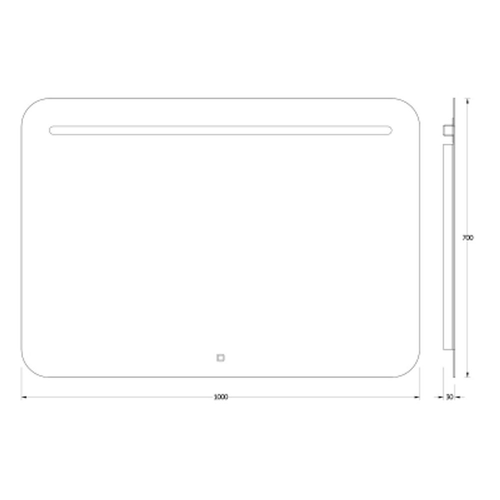 Зеркало Evoform со встроенным LED-светильником 8,5 W 100х70 см Сенсорный выключатель