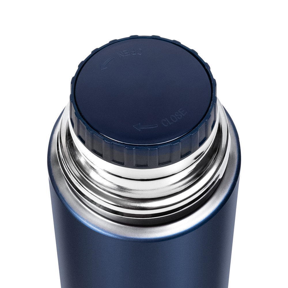 Термос Relaxika 101 (0,5 литра), темно-синий (стикерпак "7 вершин")