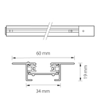 Шинопровод однофазный встраиваемый Barra Lightstar 501028 черный матовый 2м
