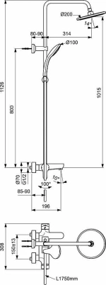 Душевая система Ideal Standard CERAFINE O BC525XG