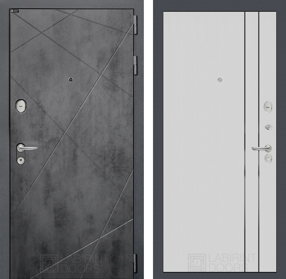 Входная дверь Лабиринт ЛОФТ - 10 Белый софт рельеф