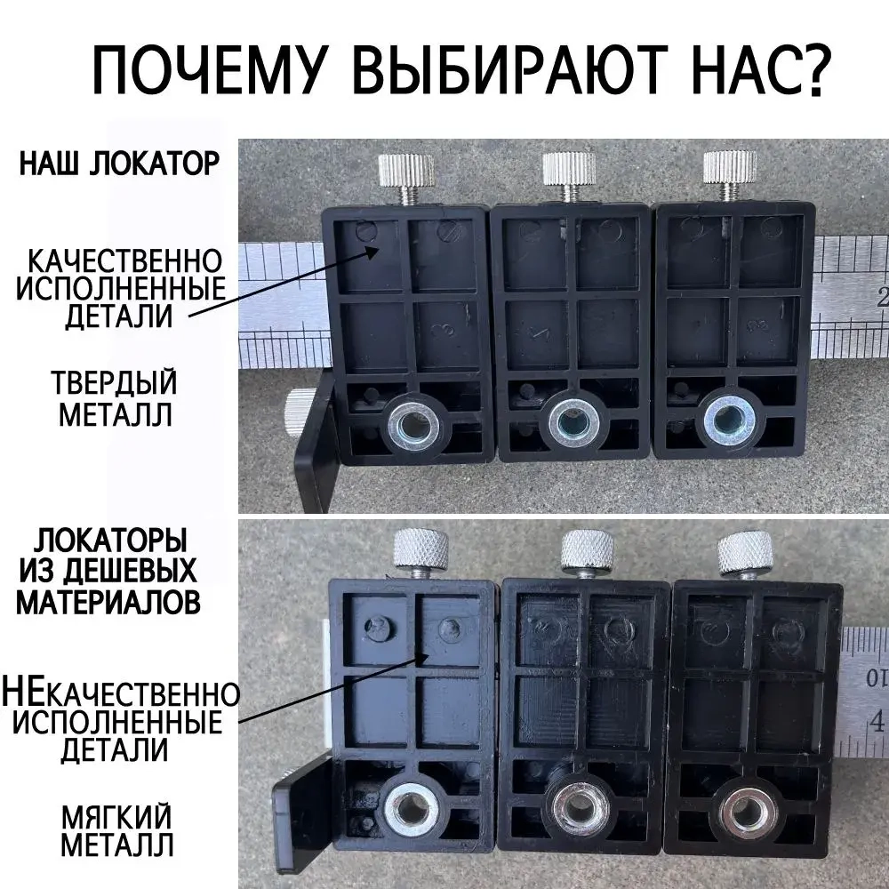 Локатор отверстий кондуктор для сверления мебельный , металл