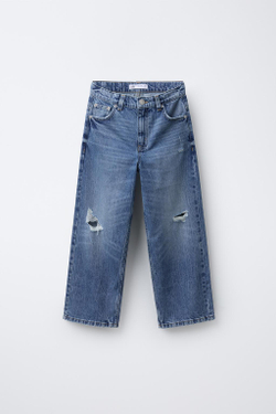 ZARA ДЖИНСЫ WIDE LEG, ВЫЦВЕТШИЙ СИНИЙ