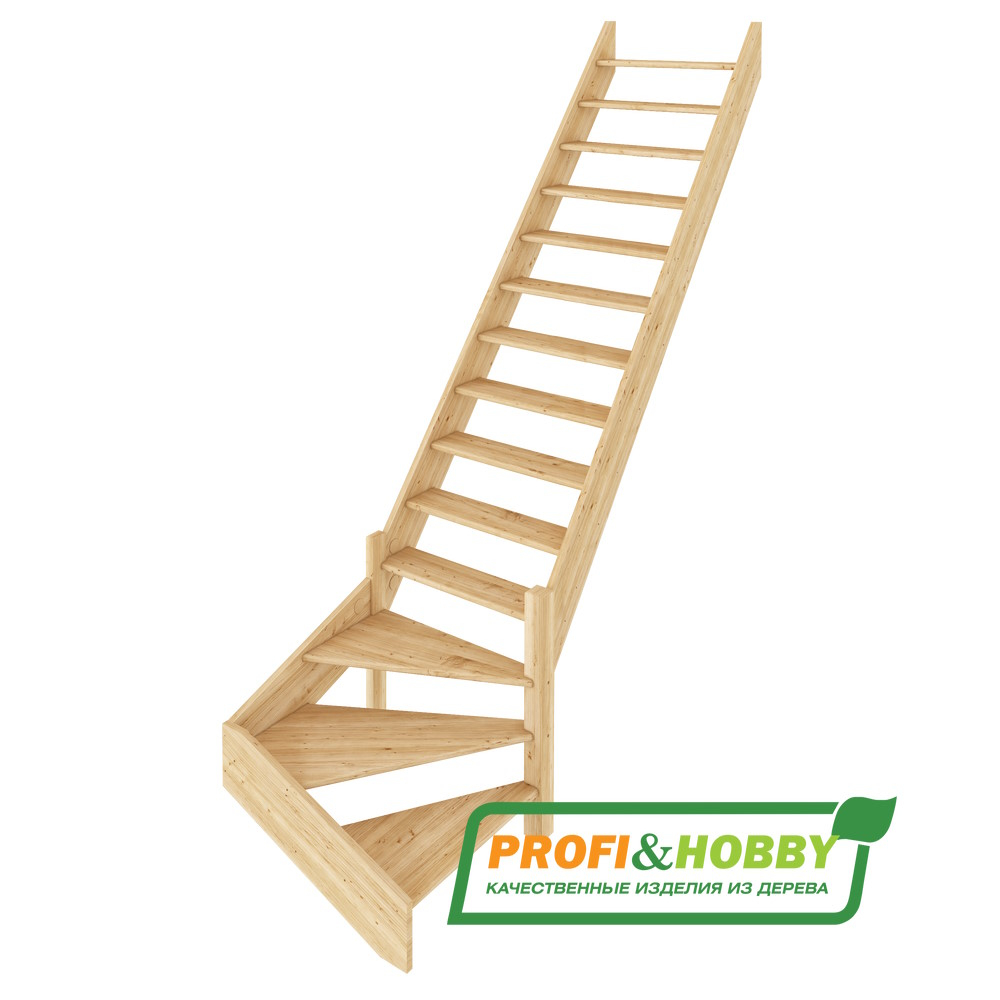 Лестница на второй этаж ЛС-14м Правая (без поручня)