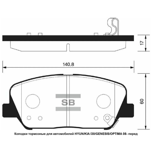 Колодки тормозные передние SP1403 Hyundai i30 II 12-, Veloster 12-, Kia Ceed II 12-, Pro Ceed II