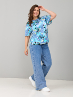 Футболка Фк-193/сероголубой-абстракция