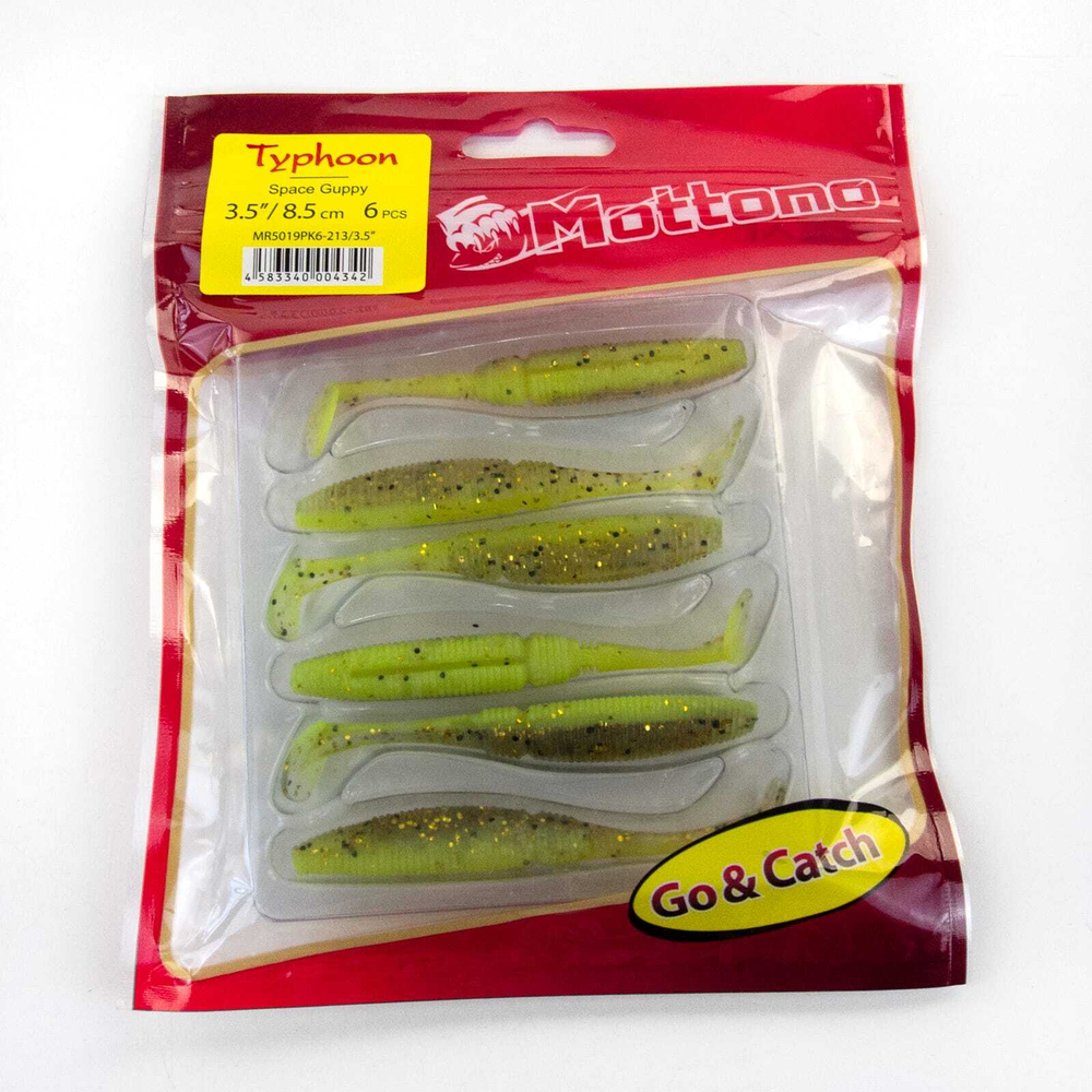 Виброхвост Mottomo Typhoon (85мм, 4гр), 6шт/уп