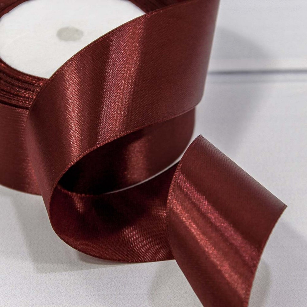 Лента Атласная 3,8см х 28м Сатин (Бордовый)