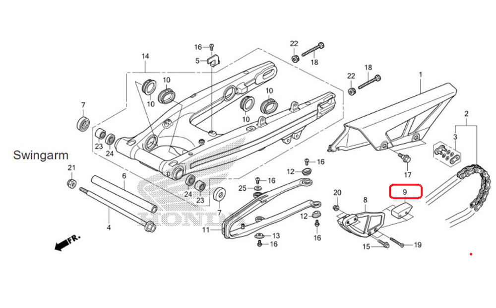 52147-KV6-010. SLIDER, CHAIN GUIDE