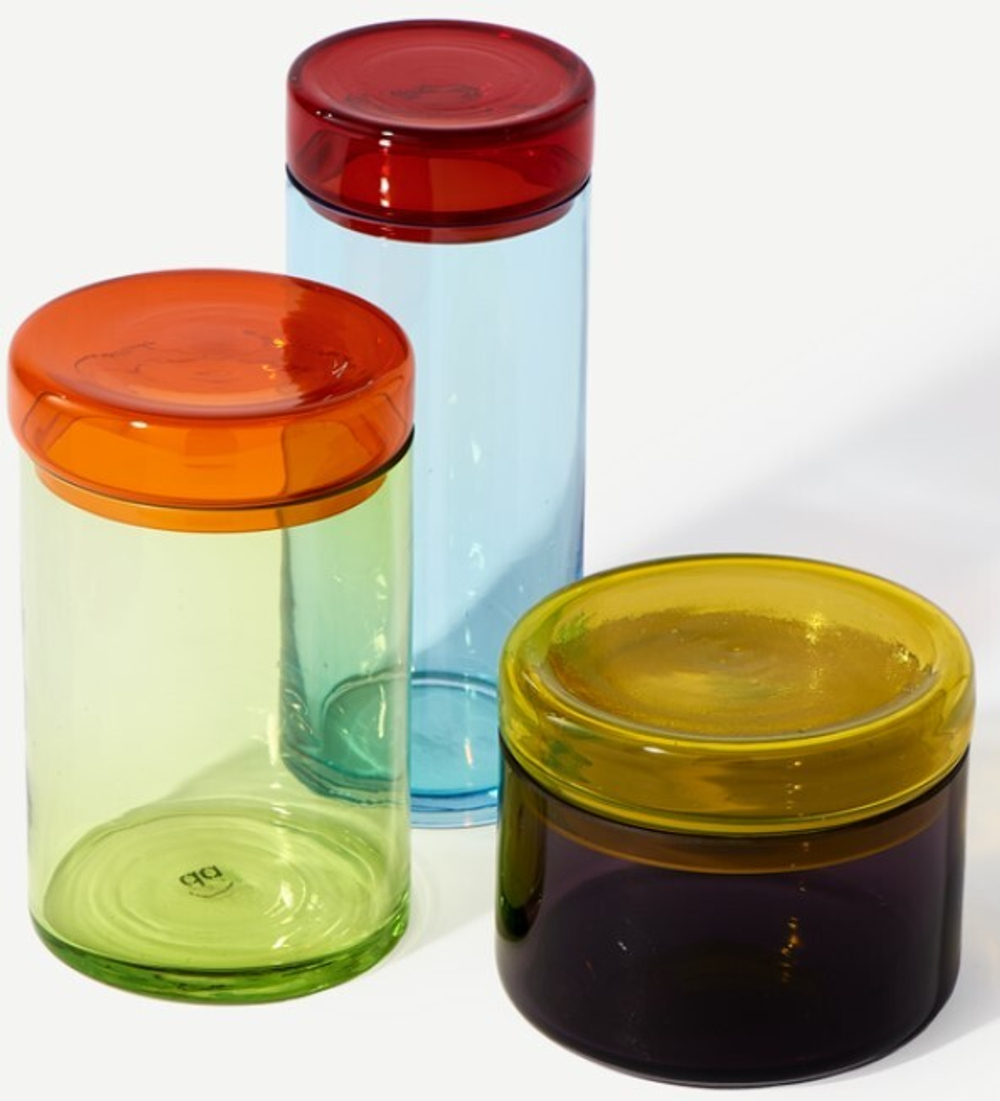 Банки с крышками набор из 3-х POLS POTTEN стекло/multicolor
