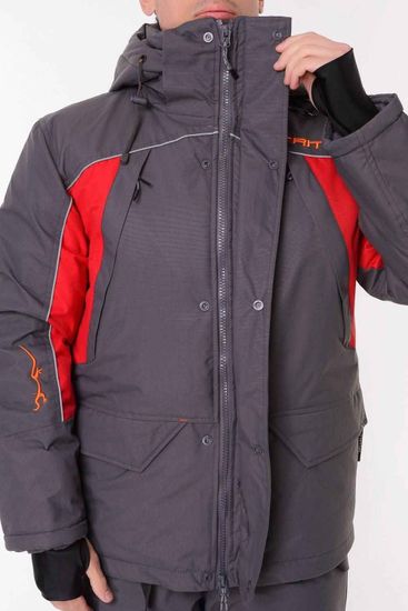 Костюм-поплавок "СКИФ" -40 кур+п/к (Таслан, серый/красн)