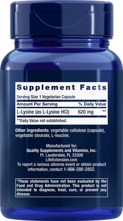 L-Lysine 620 мг 100 капсул Life Extension