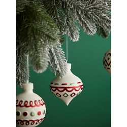 Набор ёлочных украшений с подсветкой Festive embroidery из коллекции New Year Essential, 4 шт.